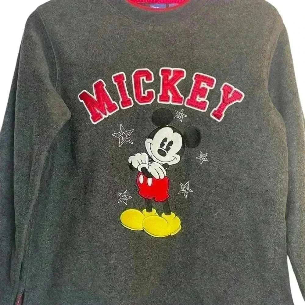 Vintage‎ Disney 90’s Mickey Mouse Stitched Letters Gray Sweatshirt Small Cozy